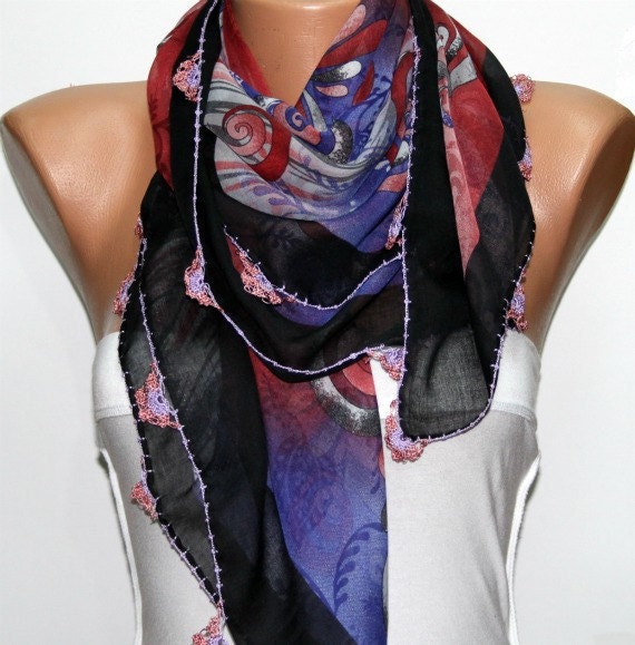 Turkish Anatolians Scarf - Oya - Yemeni - Cowl - Multicolor - New