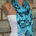 Blue Skull Scarf - Fabric Large Skulls - fatwoman
