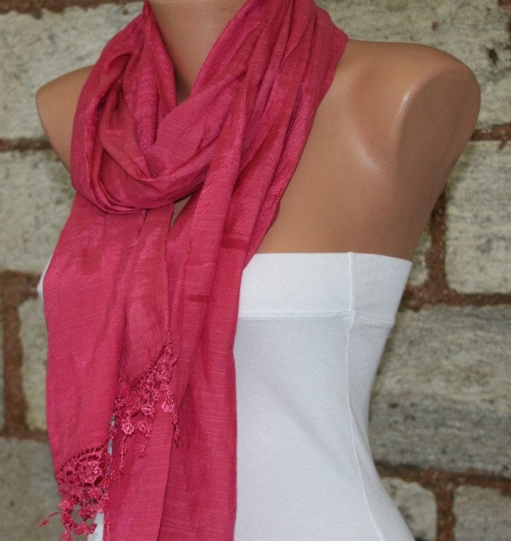 Hot Pink - Shawl Scarf - Cowl