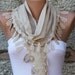 Beige Scarf - Cotton Scarf - Cowl with Lace