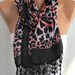 Leopard Scarf - Cotton Scarf Cowl with Lace Edge