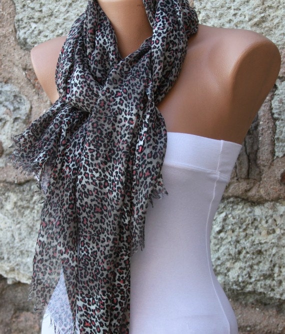 Leopard Scarf - - Shawl - Beach Wrap - fatwoman