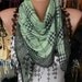 ON SALE -Mantis Plaid Scarf - Cotton Scarf Cowl with Lace Edge