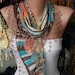 Multicolor Scarf - Cotton Scarf - Shawl with Lace Edge -