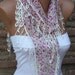 Multicolor Scarf - Cotton Scarf - Cowl with White Lace Edge