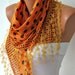 Polka Dot Scarf - Cotton Scarves - Cowl Scarf - Shawl with Lace Edge - Orange - fatwoman