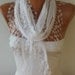 White Scarf Cotton Scarf - Shawl - Cowl Scarf with Lace Edge - White Scarf - fatwoman - Bridesmaids Gifts