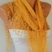 Cotton  Scarf - Shawl -  Cowl with Lace Edge   - Mustard - fatwoman