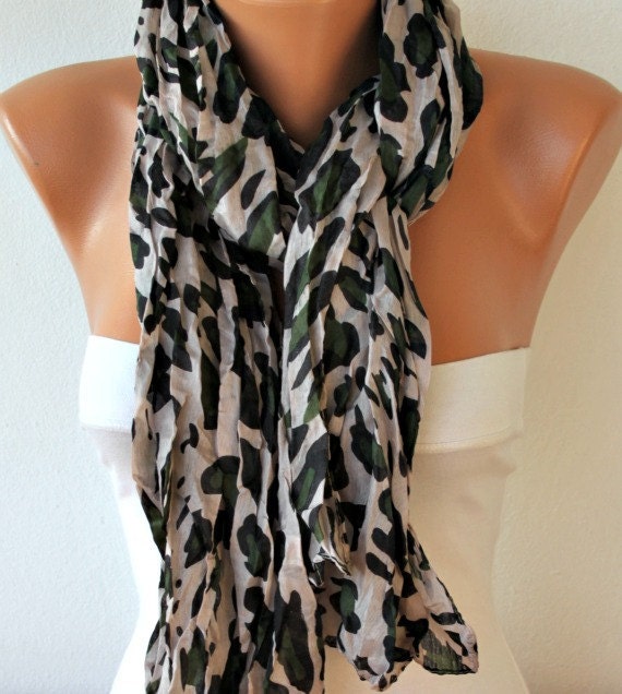 Leopard Women Shawl Scarf - Cowl Scarf - Beach Wear - fatwoman