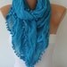 Women Shawl Scarf - Cowl Scarf -  Blue - fatwoman
