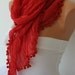 Red - Shawl Scarf -  Cowl