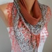 Scarf Shawl - Cotton Weddings Scarves - Cowl with Lace Edge - Burnt Umber