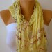 Yellow Scarf - Spring Scarf -  Knitted Scarf - Women  Scarf  - Shawl  - Cowl - Neckwarmer - Silvery - Yellow