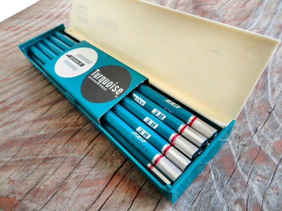 Vintage box of Turquoise Eagle drawing pencils 1 by SimonEtCie