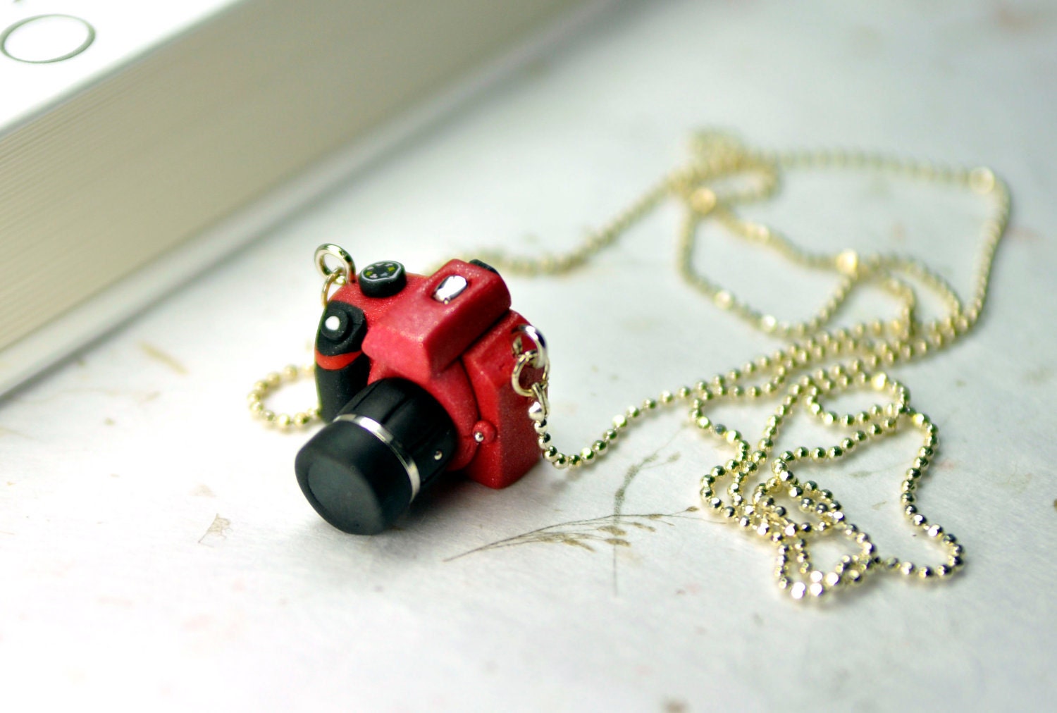 Nikon D3100 Red DSLR Camera miniature necklace