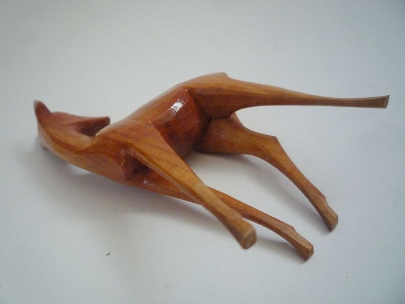 Vintage Wooden Handcarved Deer
