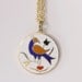 Vintage Enamel and Gold Partridge Bird Pendant Necklace
