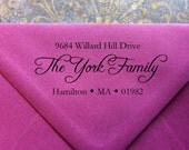 CUSTOM Calligraphy Return Address Stamp -  Great for Housewarming, Wedding, Baby Gifts