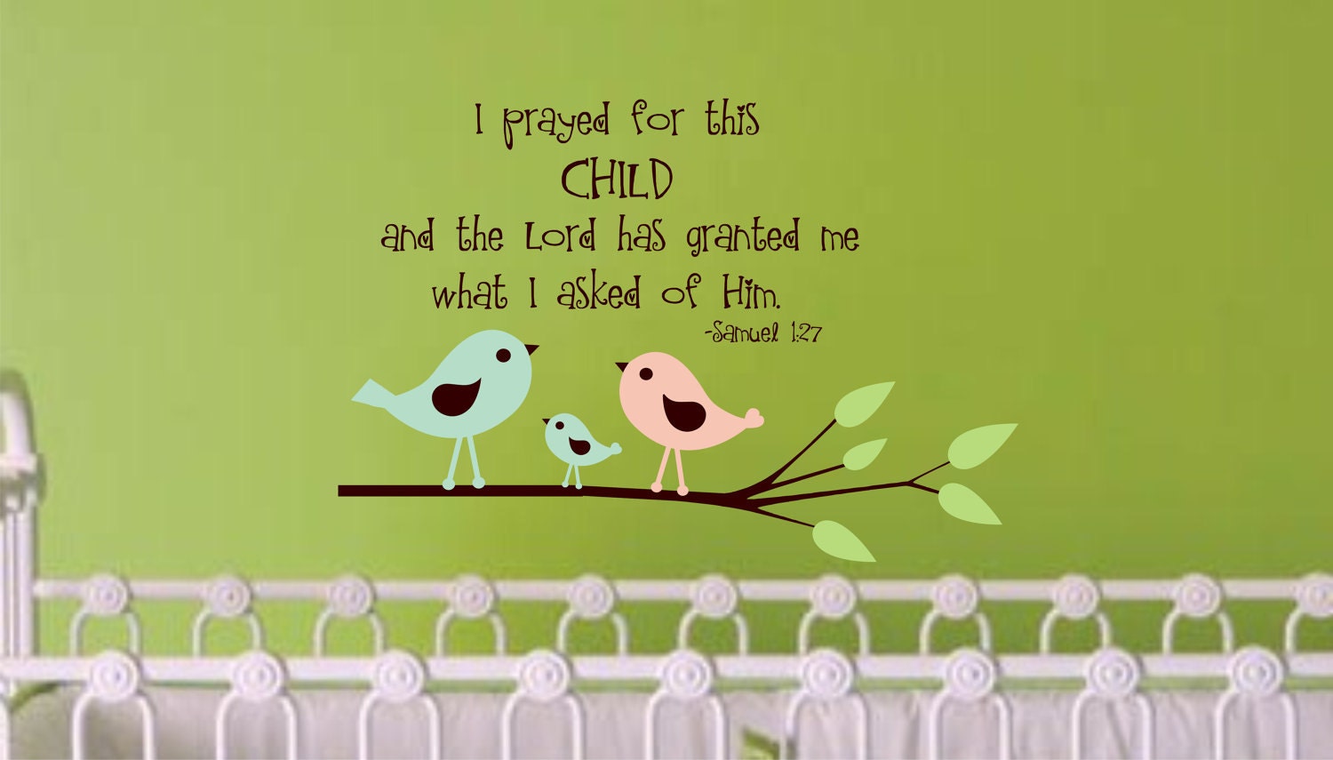 Samuel 1:27 Personalized Childrens Decor Monogram Vinyl Wall Lettering Art Decal -Vinyl Decal - Nursery Wall Art Decal