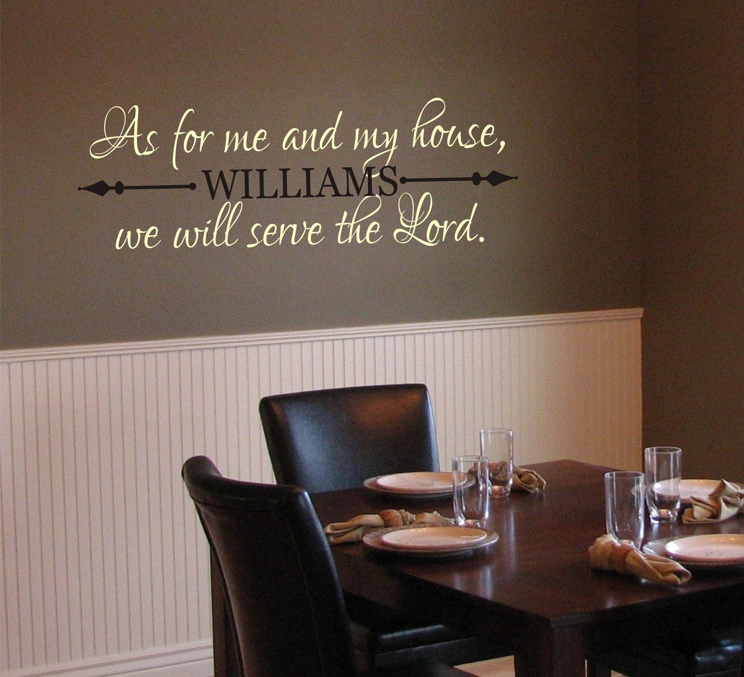 As For Me And My House We Will Serve The Lord Name Vinyl Decal - Vinyl Lettering - Vinyl Wall Art