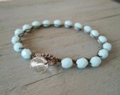 Crochet stack bracelet - slashKnots Stackers "Sky Blue", pale baby blue, trendy boho jewelry, shabby chic, surfer girl glam