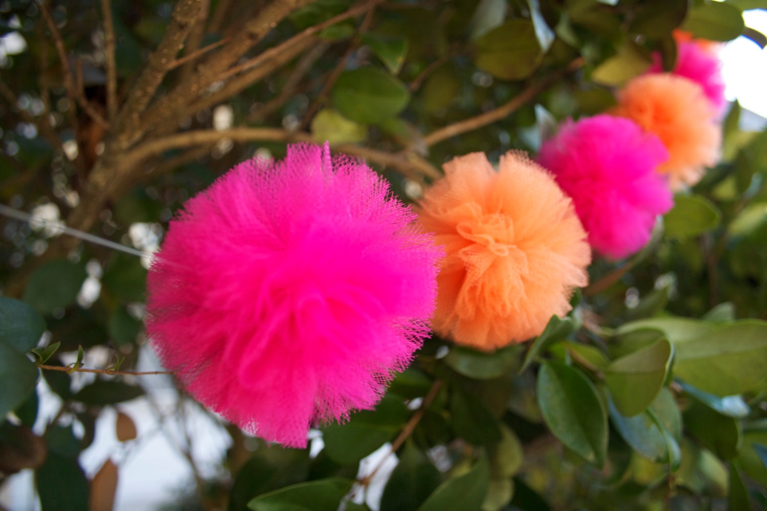 Orange and Pink Mini-Pom Garland Il_170x135