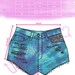 Lace pocket shorts high waisted (Size LARGE)