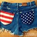 HighWaisted Shorts, American Flag (Size MEDIUM)