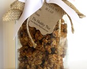 Banana Nut Bread Gourmet Granola Gift Jar- All natural & vegan - pecans, walnuts, banana, oats 1 Qt jar
