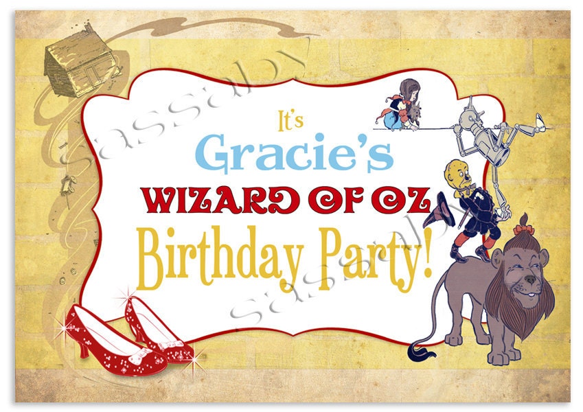 Party Sign Wizard of Oz - Kids Birthday Party - DIY PRINTABLE FILE by Sassaby Il_170x135
