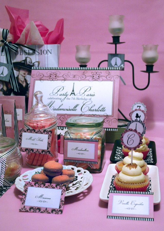 Party de Paris Girls Party Collection - Girls Birthday Party - DIY PRINTABLE FILES by Sassaby Il_570xn