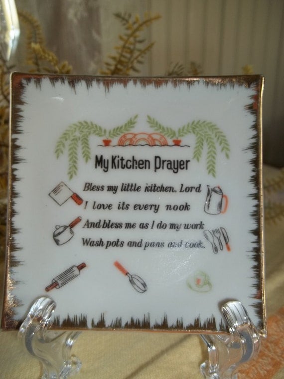 Vintage My Kitchen Prayer Plaque by blissfulfinds on Etsy