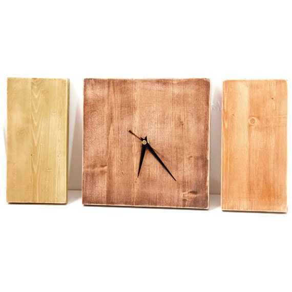 Modern Wall Clock, Wooden Natural, Minimal decor customize