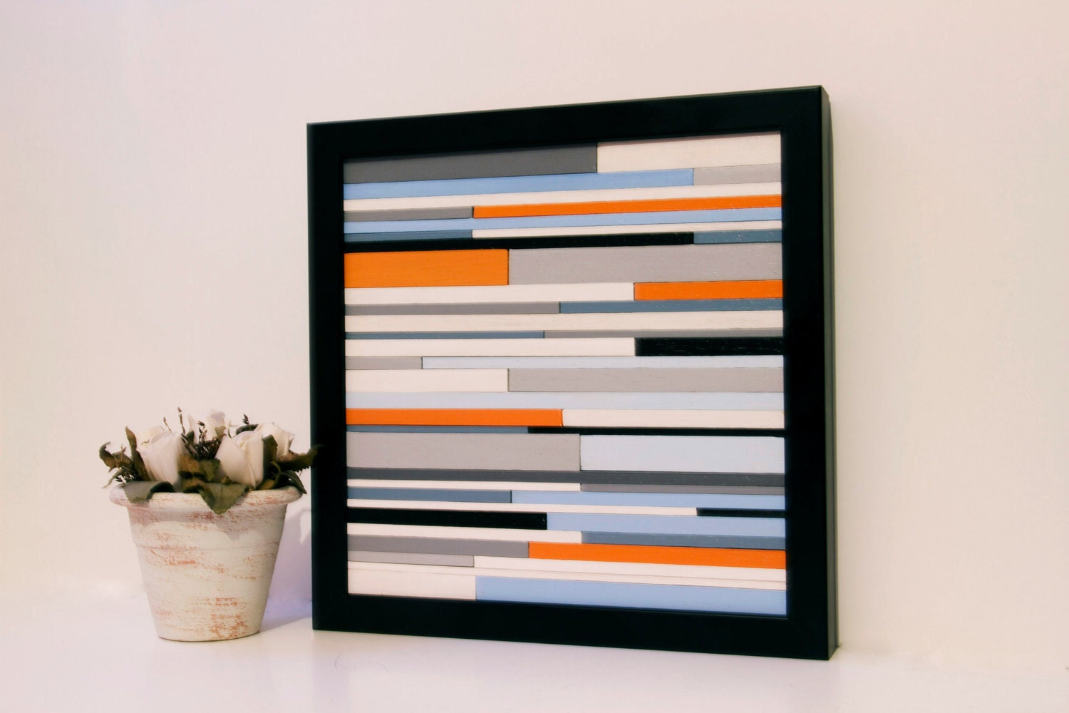 Modern Abstract Wood Sculpture Art 11" x 11"