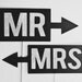 Mr. and Mrs. Signs on a Stick (Modern) - Set of 2 Photo Booth Props