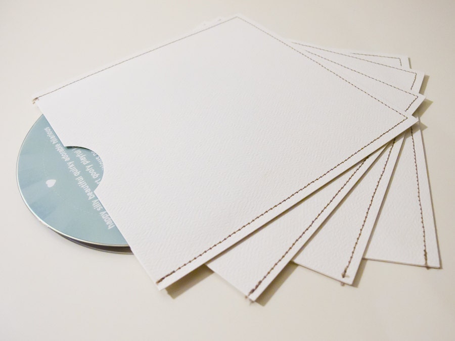 DVD Cases / Sleeves - 100 White Stitched DVD sleeves