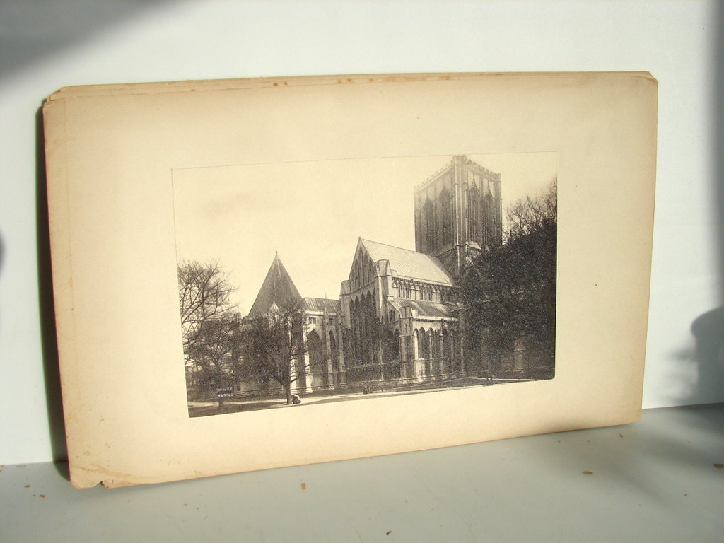 Vintage European Photo Card -  European Architecture Photo (10-3/4" x 6-3/4") - Collectible, ephemera, altered art