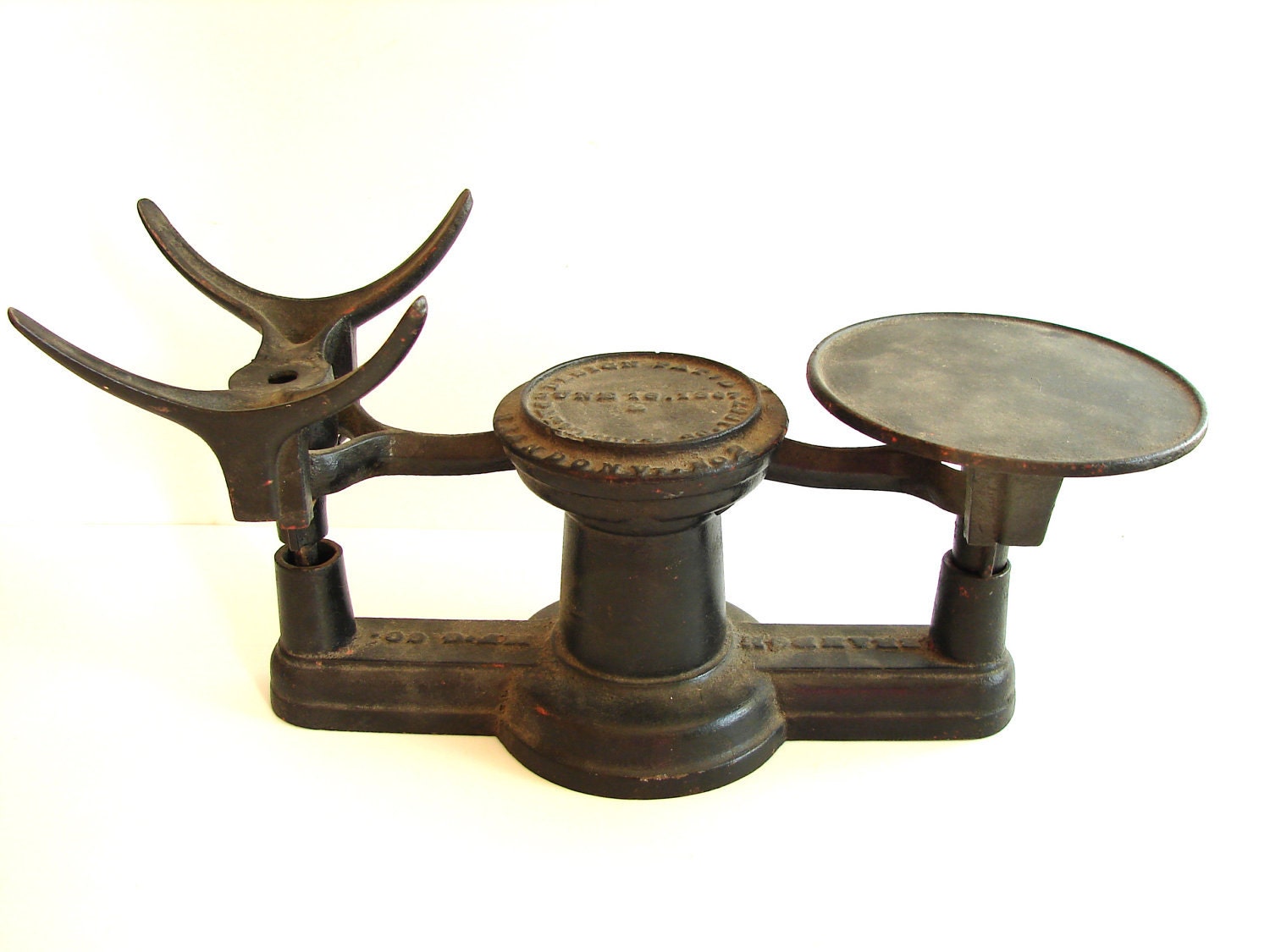 Vintage Industrial Cast Iron Scale (circa.1869-1876) - Industrial Decor, plant holder, and more