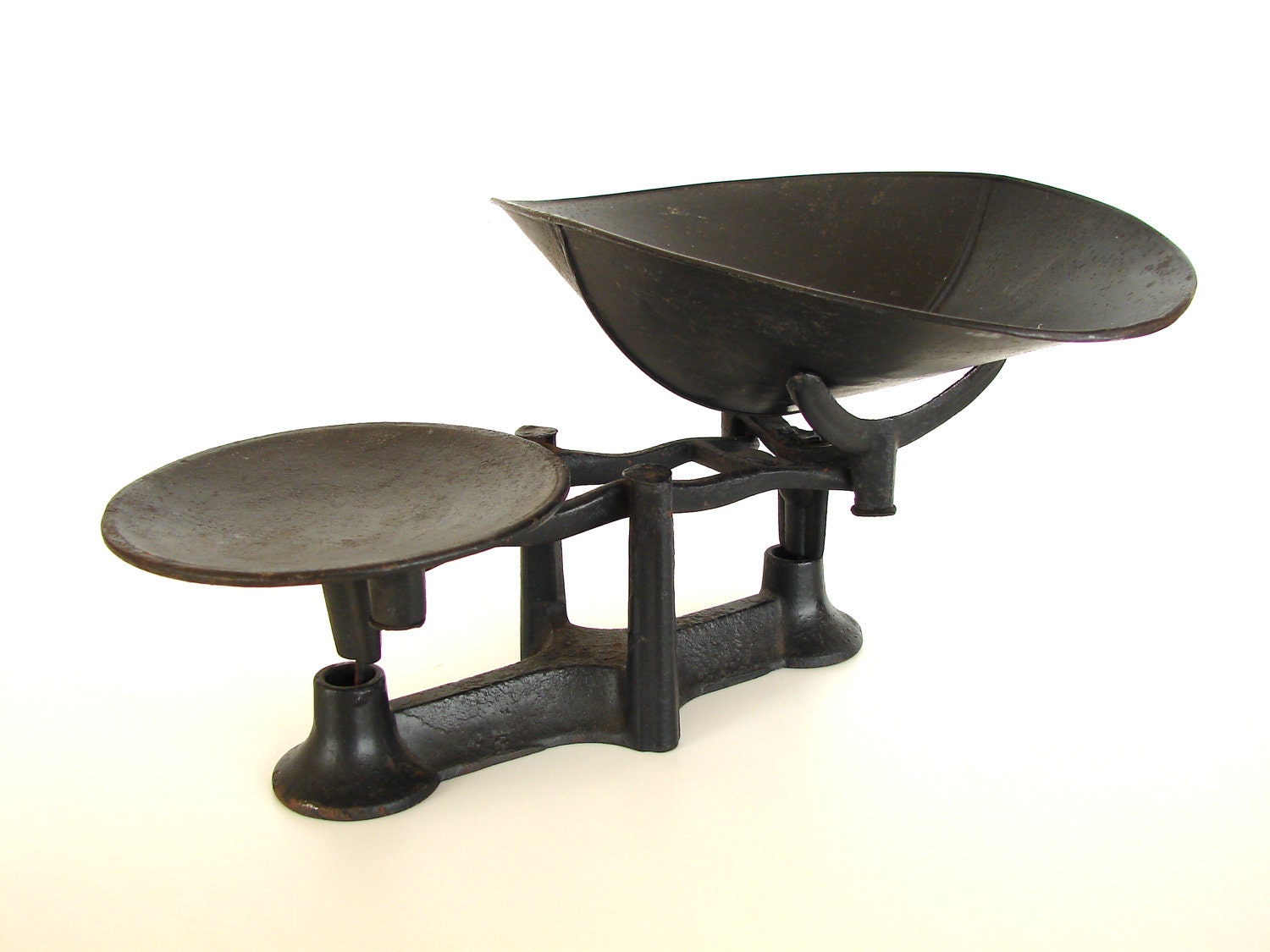 Vintage Industrial Black Cast Iron Scale with Basket - Industrial Decor, plant holder, and more