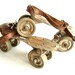 Vintage Adjustable Metal Roller Skates with Leather Straps - Collectible, Home Decor, Bookends, Plant Holder, and more