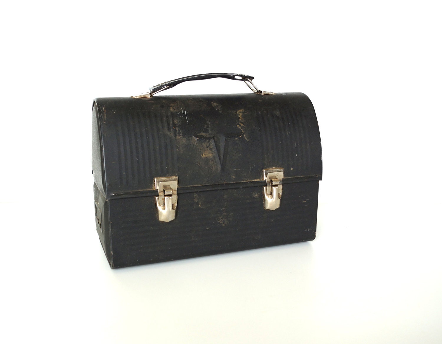 Vintage Black Metal Lunch Pail / Lunch Box and Thermos by American Thermos Co. - Industrial decor, and more