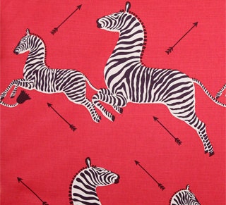 Scalamandre Zebras 20" Pillow Cover - Masai Red