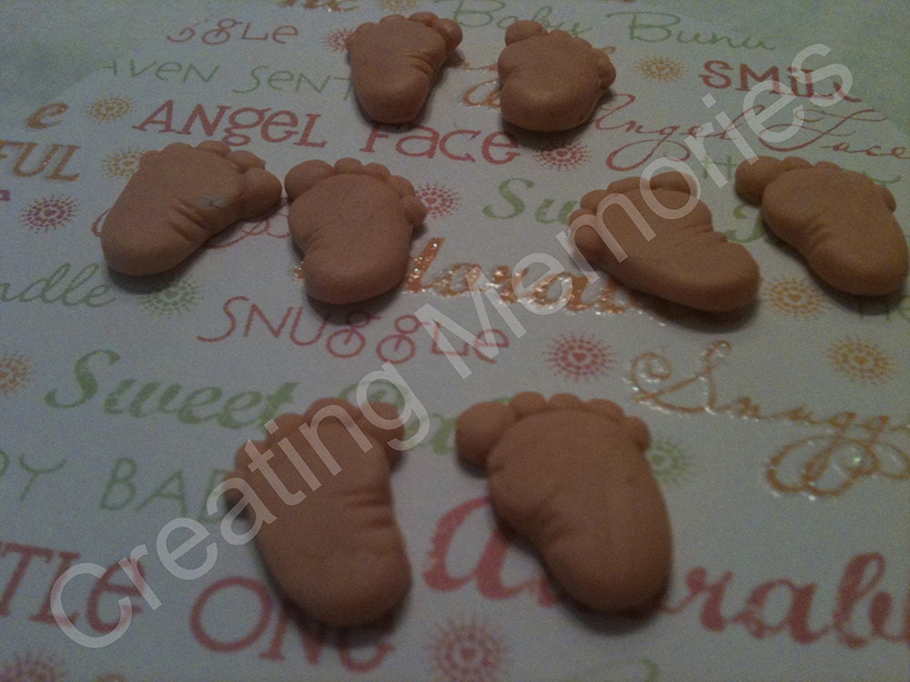 32 set of Fondant baby feet for mini-cupcake or cake-pops