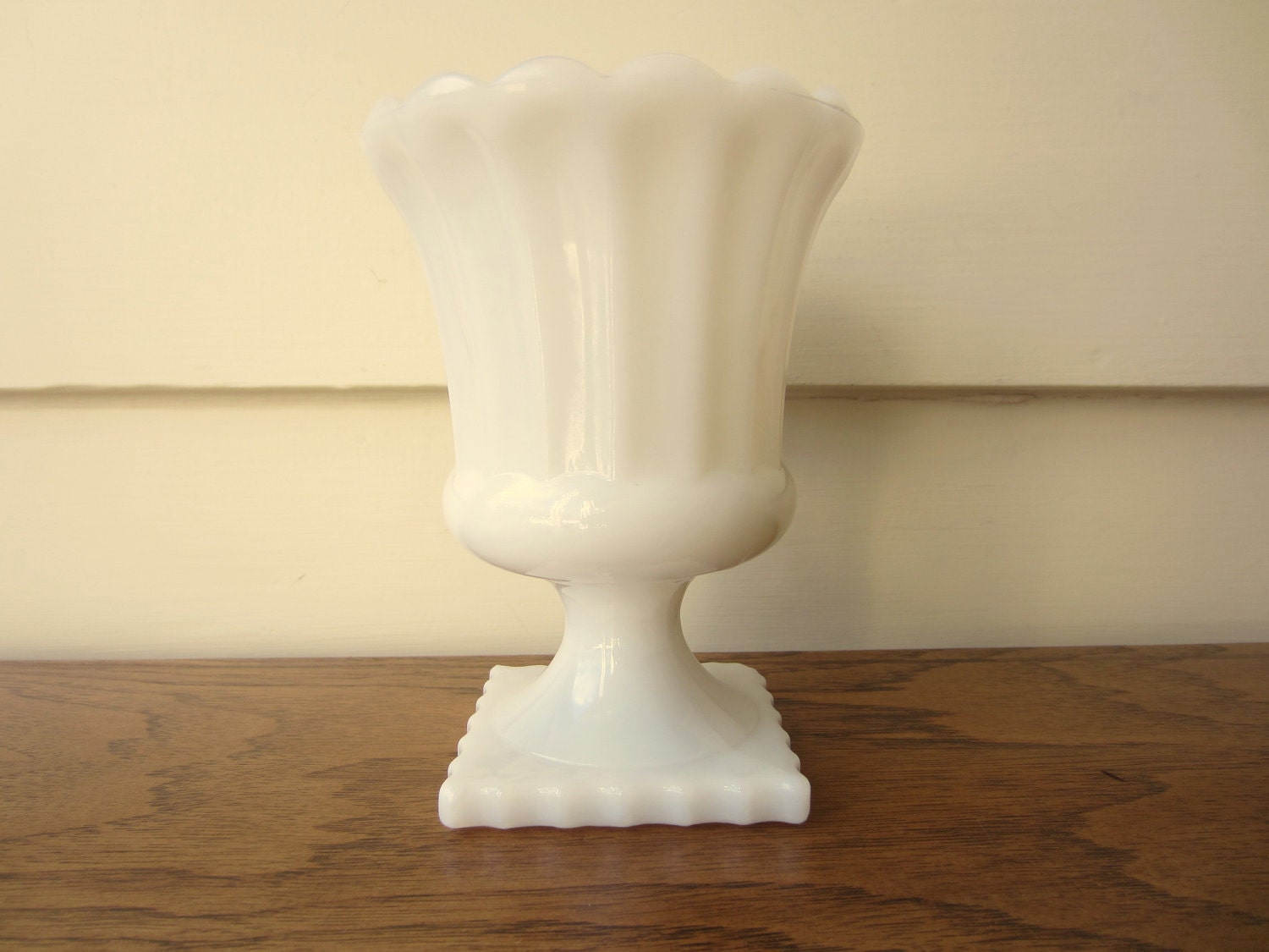 Milk glass vase.  Desk accessory.  Milk glass Spooner.