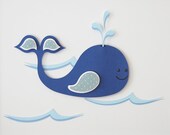 Whale Decor Childrens Room Decor Marine Life Ocean Animals Sea Creatures Blue Whale Decor - WallDuds
