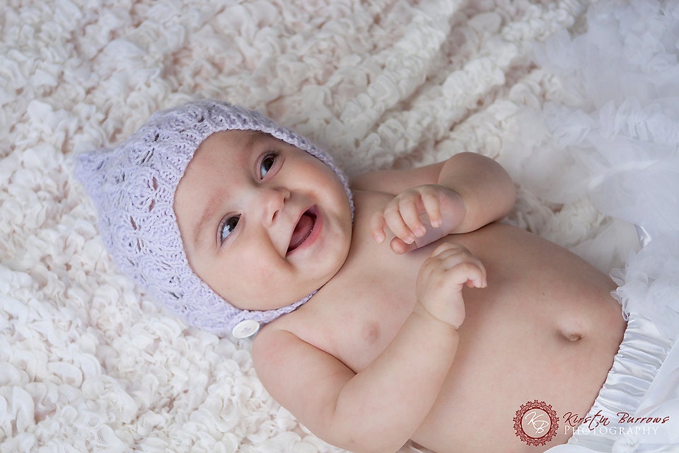 PDF Knitting Pattern Leaf Lace Pixie Hat Newborn Baby to Adult sizes Pattern k006
