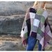Sophisticated Hand-Knit Patchwork Poncho.