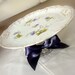 MARKED DOWN - Vintage Plate Pedestal - Shabby Chic Purple Flowers- Cupcake Stand/Dessert Pedestal