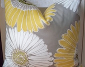 Decorative Pillow Sunflower Daisy Taupe Gray Gold Yellow Large Floral 18X18 Lined