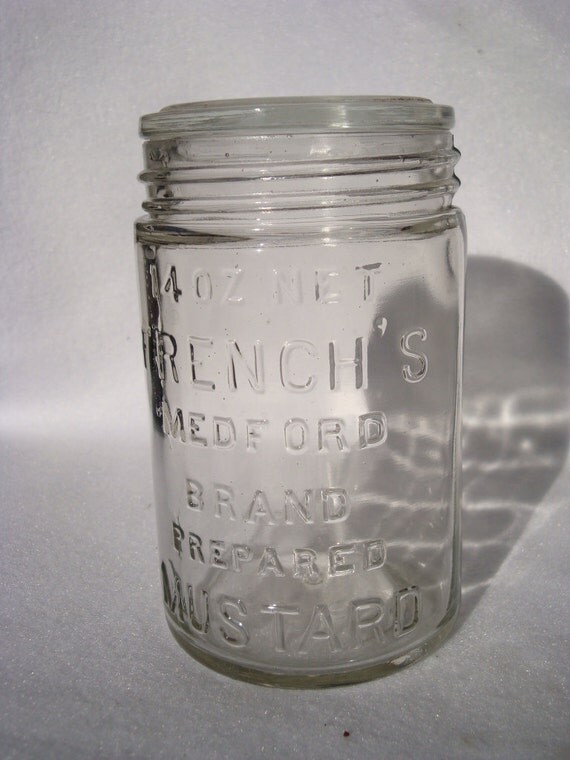 Vintage French's Mustard Jar by JSsJunk on Etsy